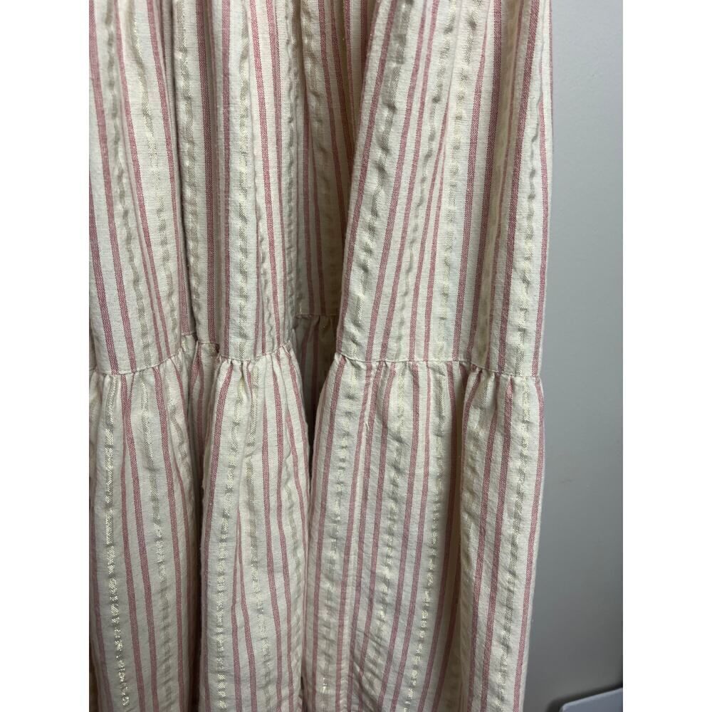 Ulla Johnson Tamsin Striped Cotton Ruffle Flutter Sleeve Dress Sz. 0 - Picture 7 of 10